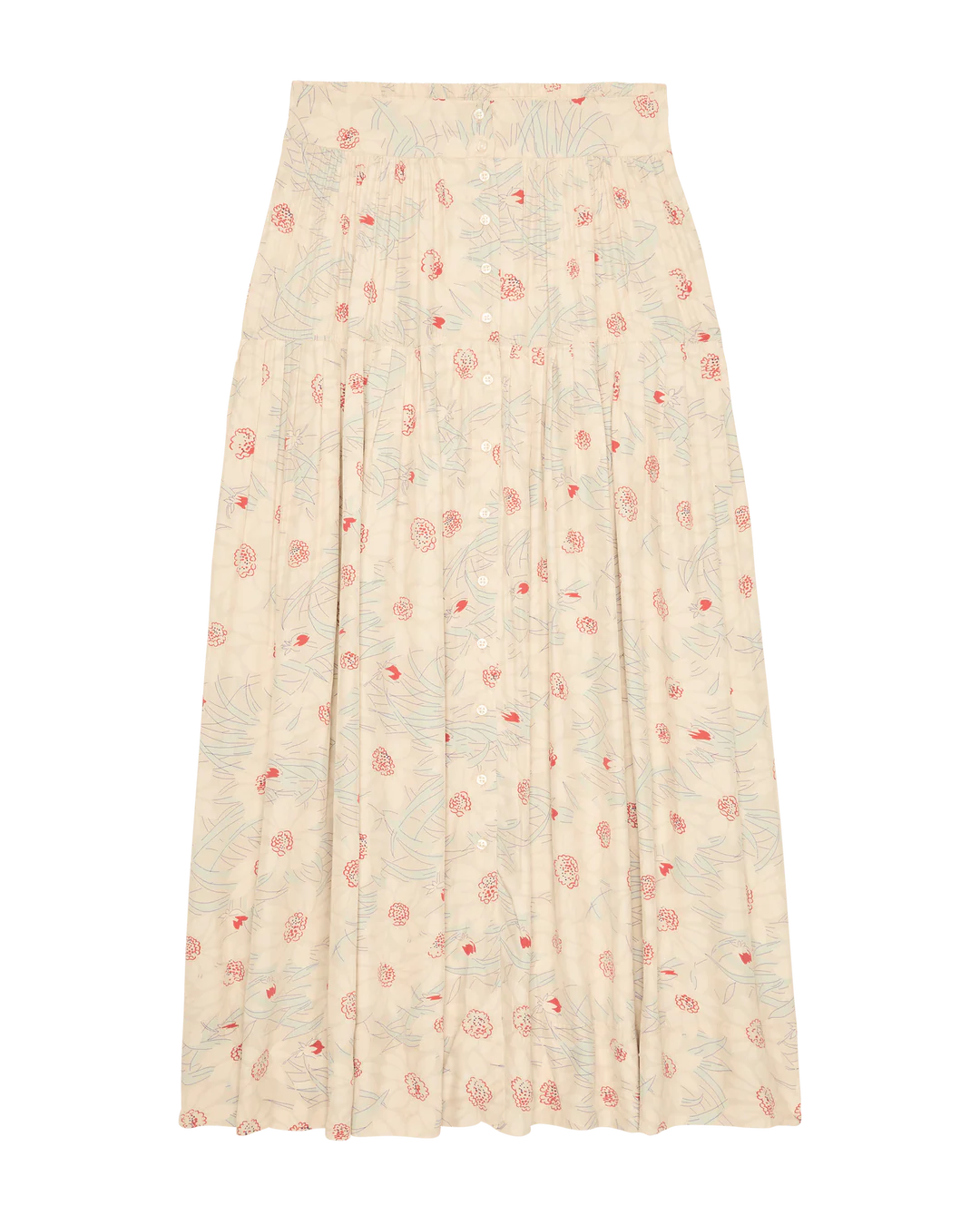 The Highland Skirt in Champaign Scattered Bloom