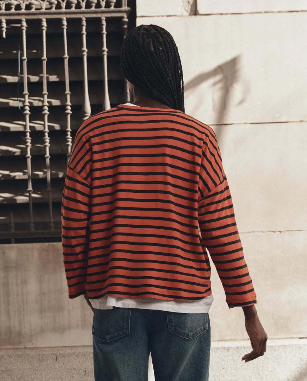 The Shrunken Henley in Naval Stripe