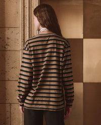 The Longsleeve Relaxed Crew in Cigar Stripe