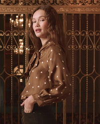 The Zenith Top in Copper Bubble Dot