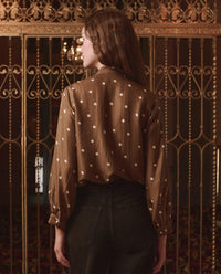 The Zenith Top in Copper Bubble Dot