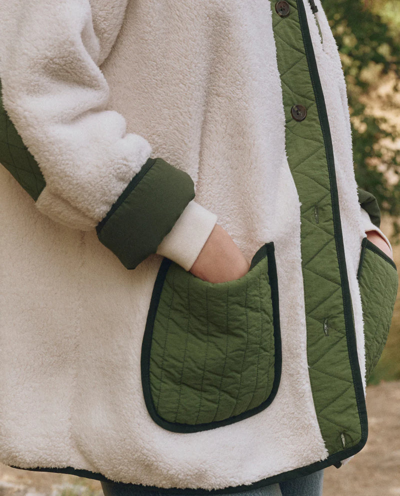 The Plush Tundra Jacket in Cream & Army