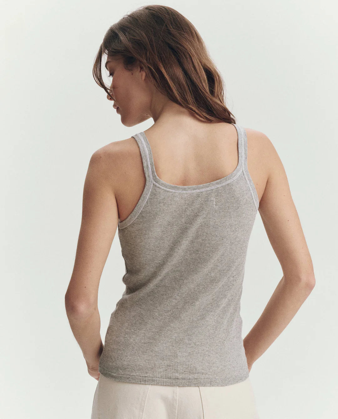 The Baby Rib Tank in Heather Grey