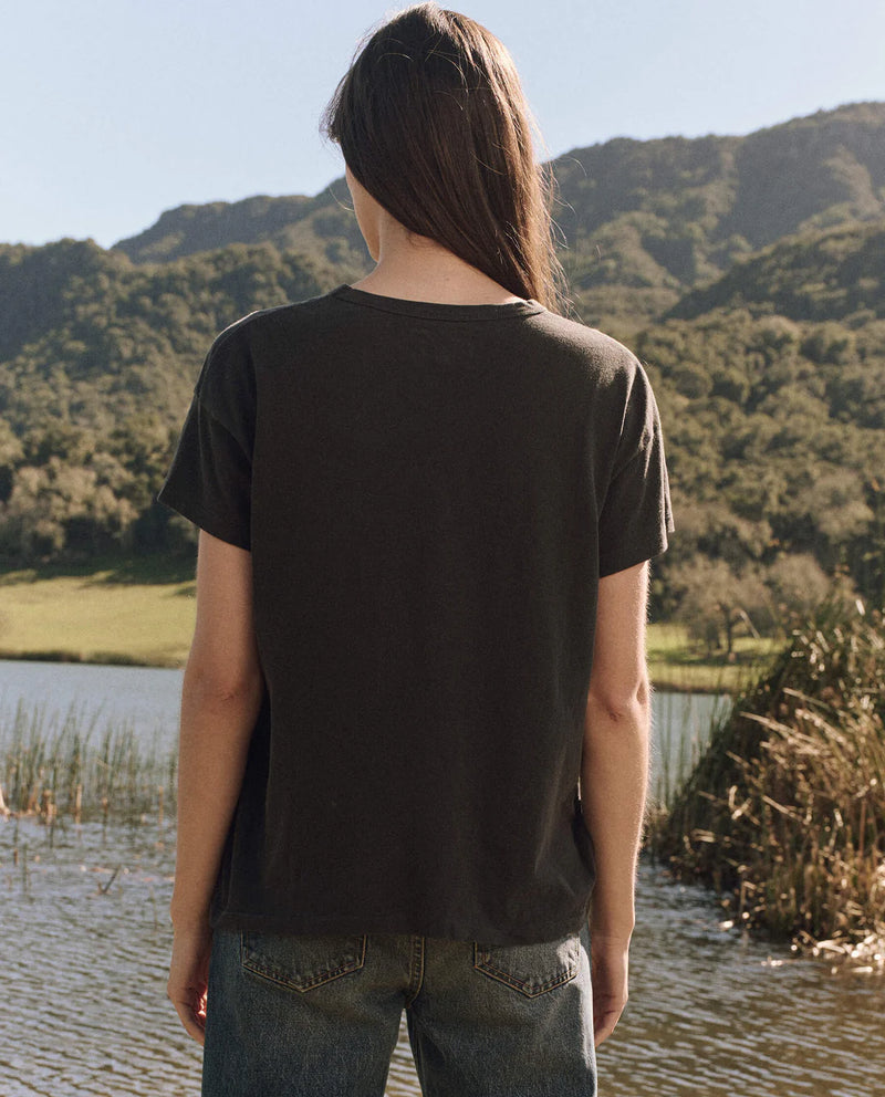 The Boxy Crew in Washed Black w/ Bear Graphic