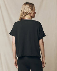 The Crop Tee in Almost Black
