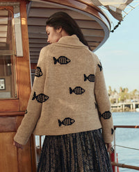 The Swimming Fish Lodge Cardigan in Natural