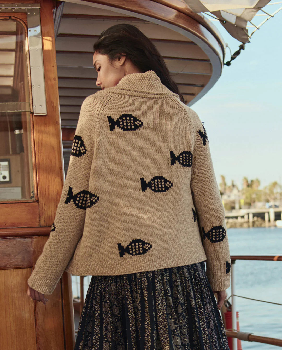 The Swimming Fish Lodge Cardigan in Natural