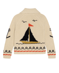 The Sailboat Lodge Cardigan in Cream