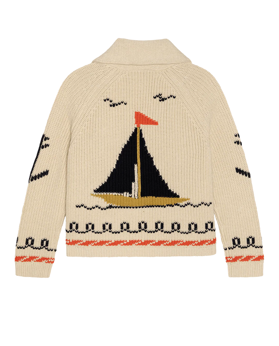 The Sailboat Lodge Cardigan in Cream