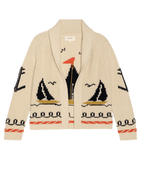 The Sailboat Lodge Cardigan in Cream