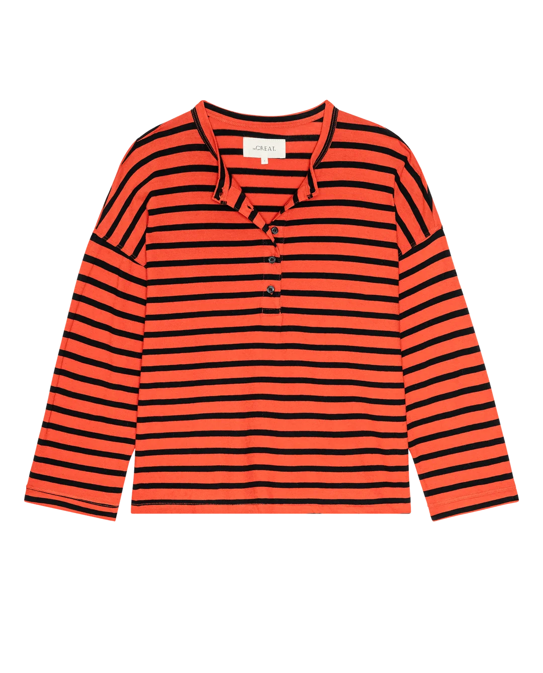 The Shrunken Henley in Naval Stripe