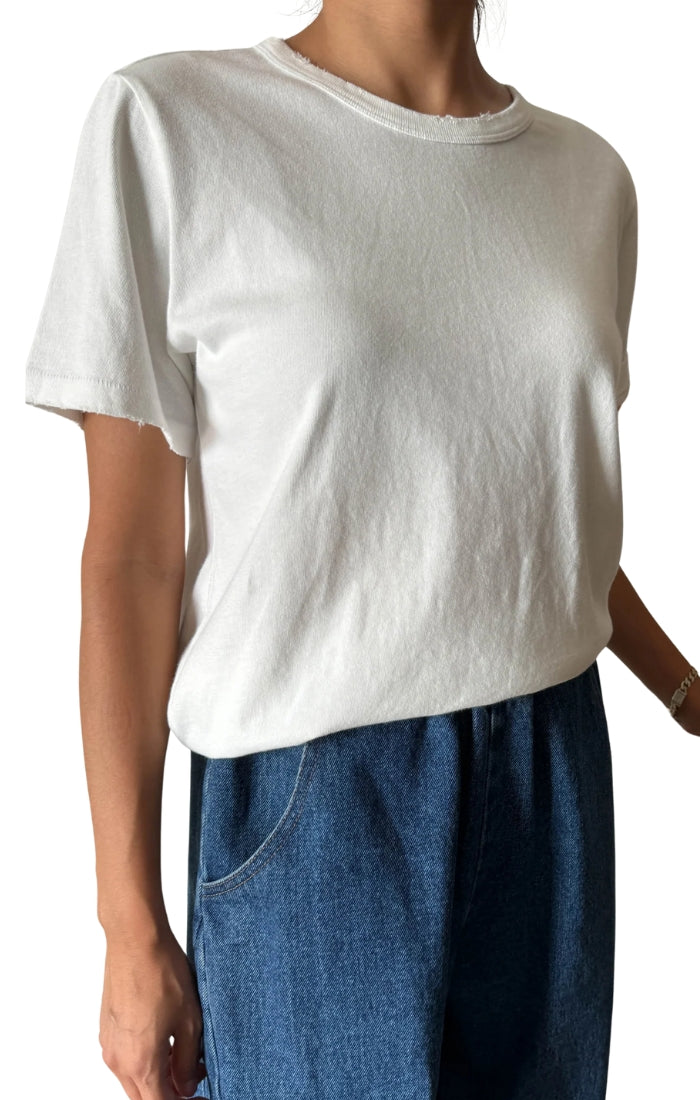 Organic Cotton Vintage Boy Tee in White