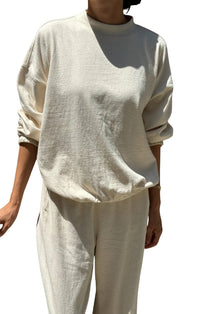 Daisy Long Sleeve Top in Naturel