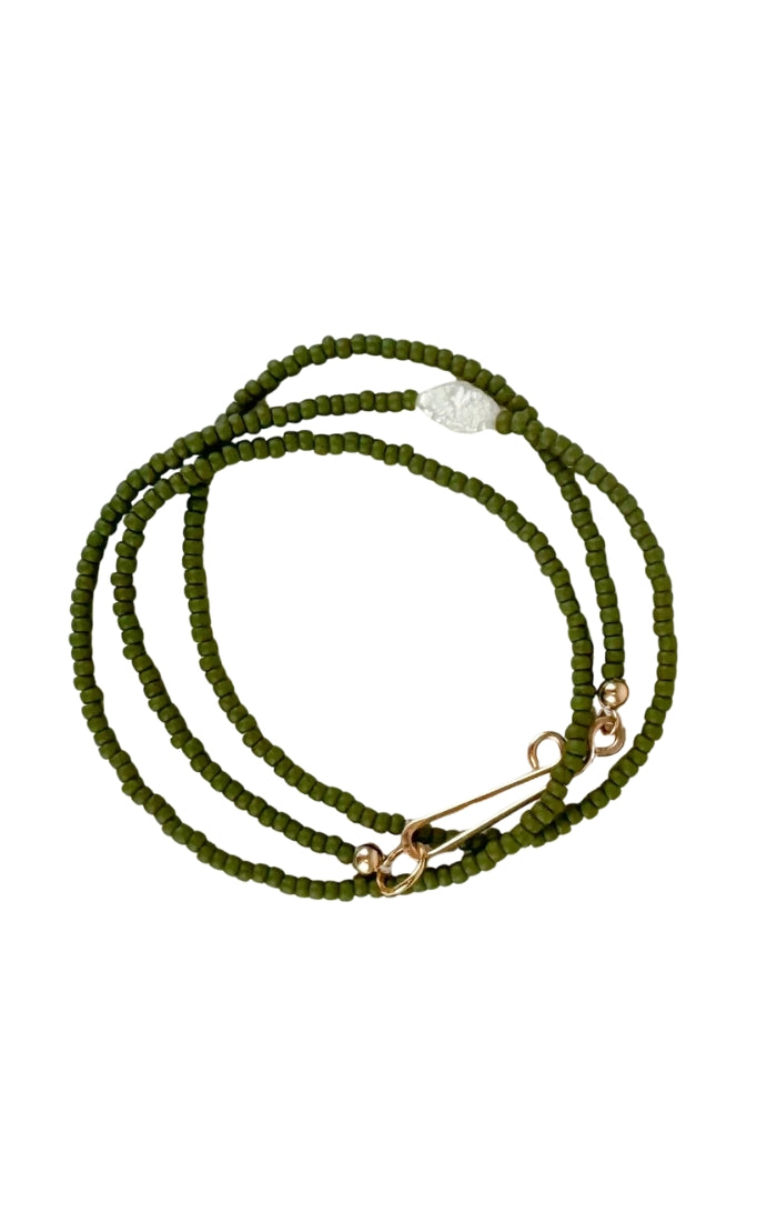The Khadi Necklace in Olive