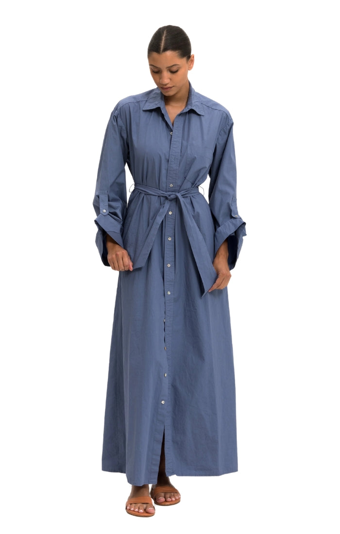 Alpine Shirt Dress in Denim