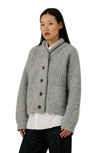 Oversized Shawl Cardigan in Chambray