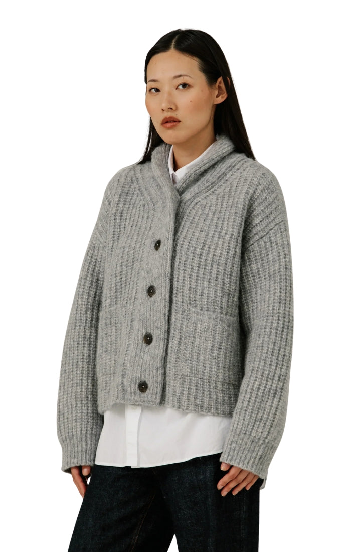 Oversized Shawl Cardigan in Chambray