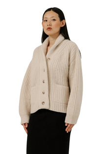 Oversized Shawl Cardigan in Cream
