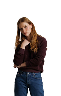 Ziggy Crew Neck Sweatshirt in Cherry Lacquer