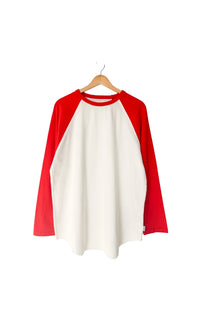 Heavy Cotton Raglan Tee in Tomato