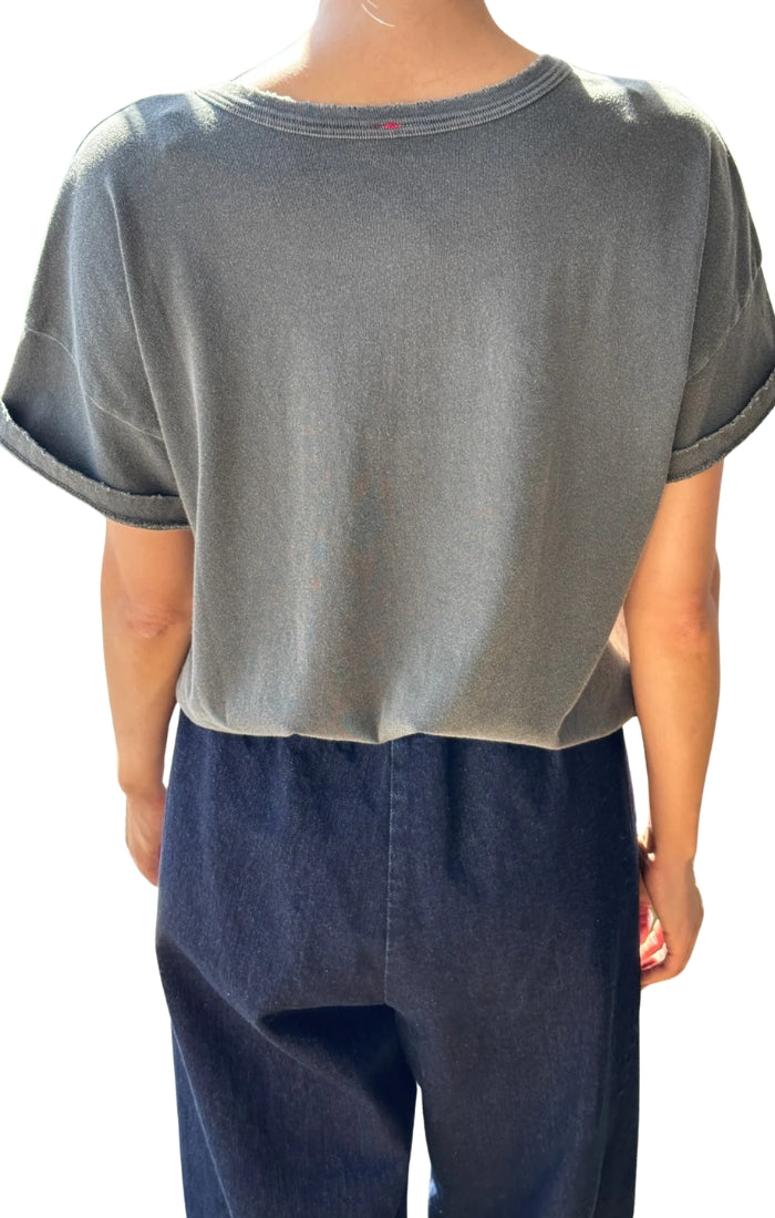 Fille Tee in Washed Black