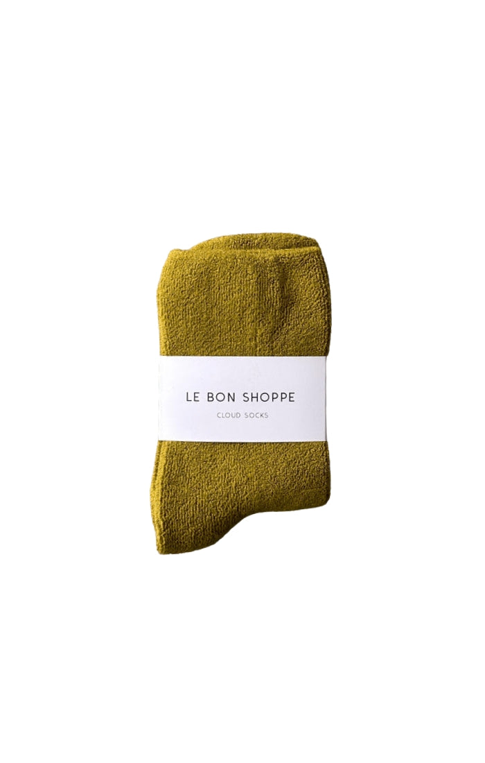 Cloud Socks in Green Olive