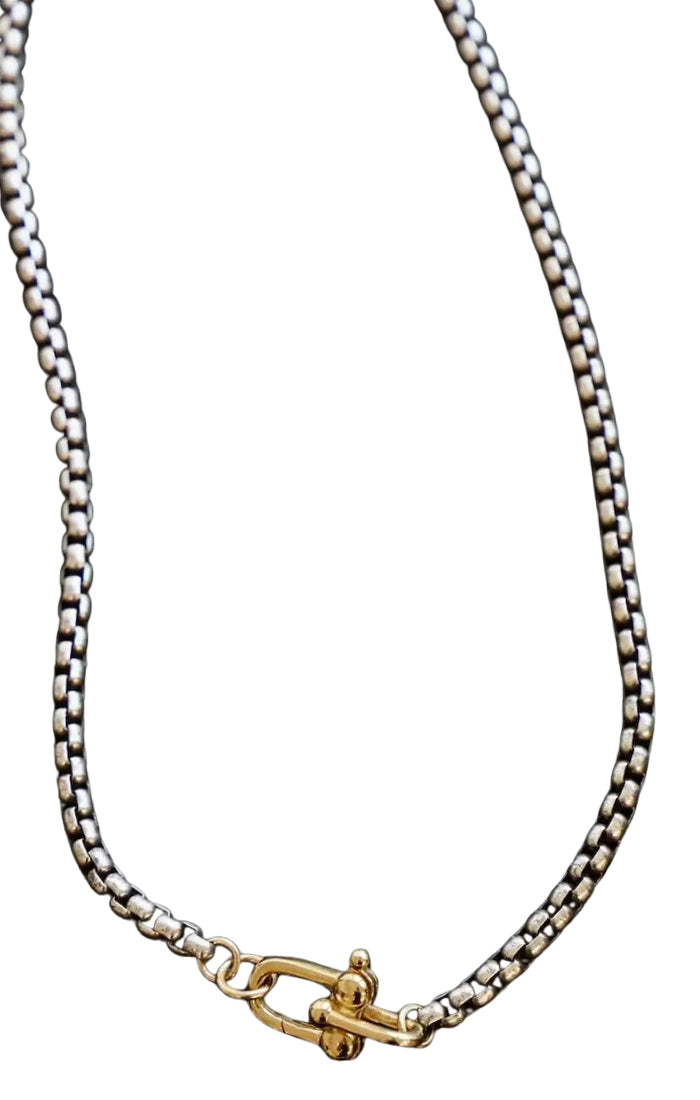 Nova Chain Necklace in Antique Silver/Gold