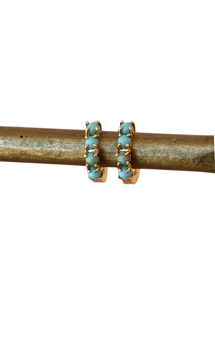 Mini Turquoise Hoops
