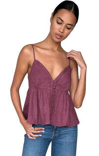 Ladder Trim Top in Berry