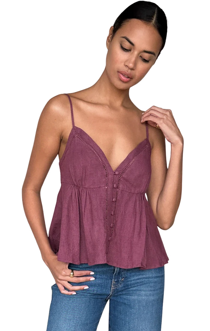 Ladder Trim Top in Berry