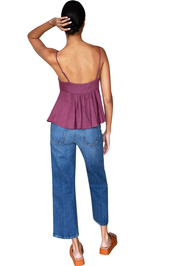 Ladder Trim Top in Berry