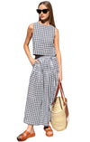 Single Tier Skirt in Black + White Check
