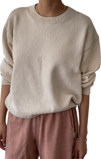 Milo Cotton Sweater in Naturel