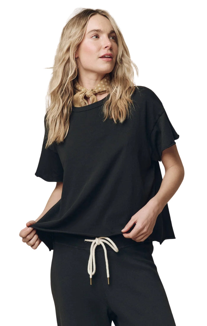 The Crop Tee in Almost Black