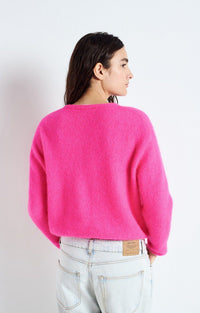 The Vitow Cardigan in Neon Pink Melange