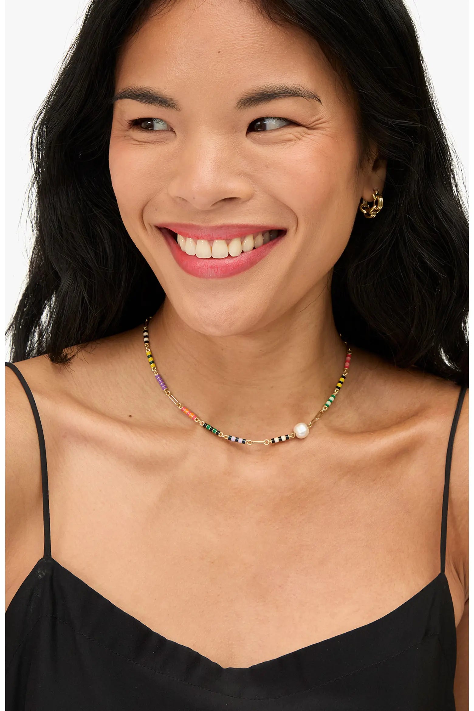 Le Stripe Pearl Necklace