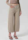 Ayla Raw Hem Crop in Natural Stripe
