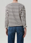 Boat Neck Long Sleeve in Chocolate Stripe