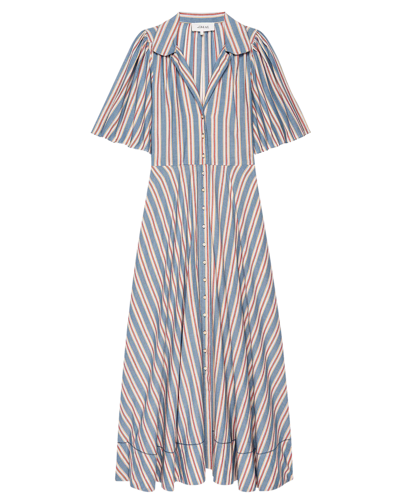 The Bridge Dress in Blue Frontier Stripe