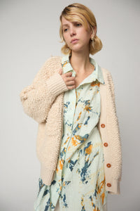 Amelia Cardigan Chunky Loop in Cream