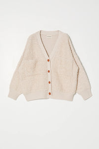 Amelia Cardigan Chunky Loop in Cream