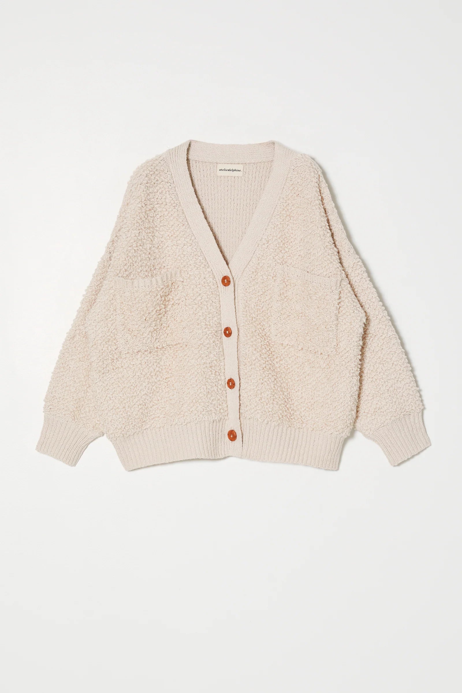 Amelia Cardigan Chunky Loop in Cream