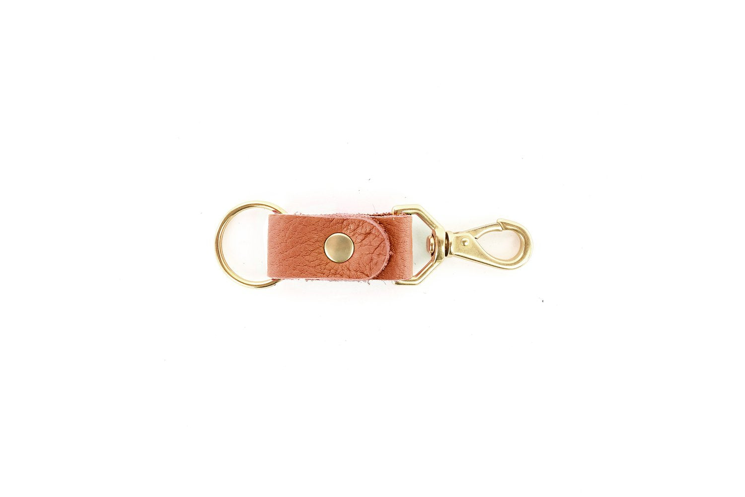 Cognac Leather Keychain