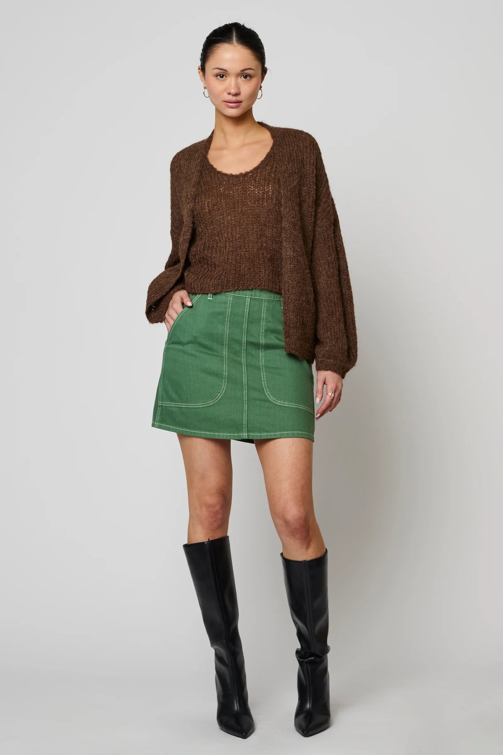 Cora Cardigan in Chocolate Brown