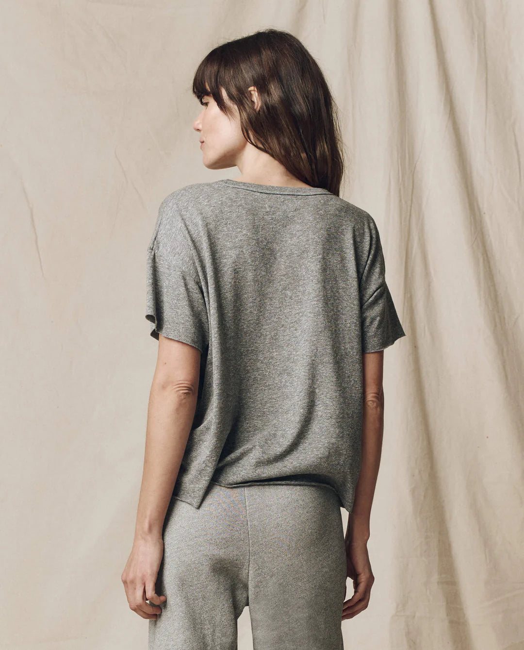 The Crop Tee in Heather Grey