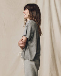 The Crop Tee in Heather Grey