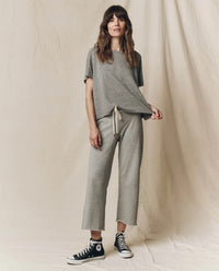 The Crop Tee in Heather Grey