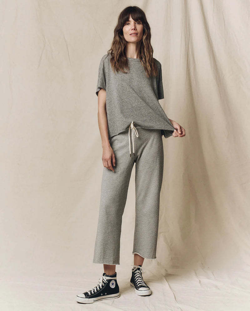 The Crop Tee in Heather Grey