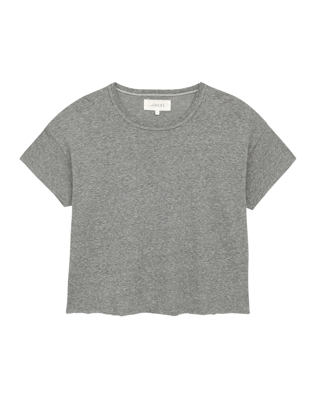 The Crop Tee in Heather Grey