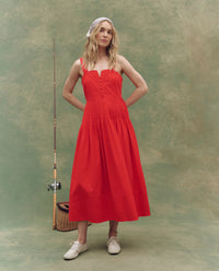 The Day Break Dress in Hot Red